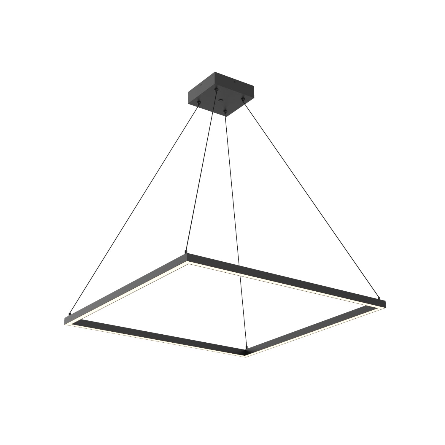 Piazza 32-in Compact Square LED Ring Pendant