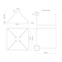 Piazza 32-in Compact Square LED Ring Pendant