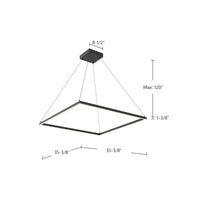 Piazza 36-in Square LED Ring Pendant