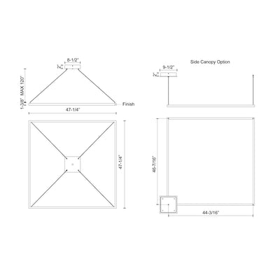 Piazza 48-in Wide Square LED Ring Pendant