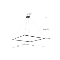 Piazza 60-in Oversized Square LED Ring Pendant