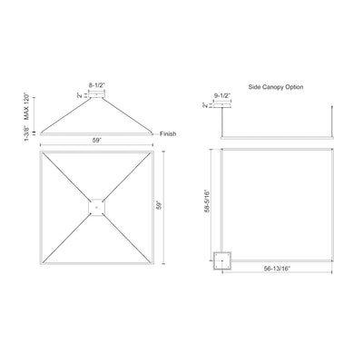 Piazza 60-in Oversized Square LED Ring Pendant