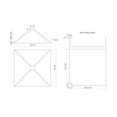 Piazza 72-in Grand Square LED Ring Pendant