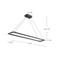 Piazza 48-in Rectangular Dimmable LED Pendant