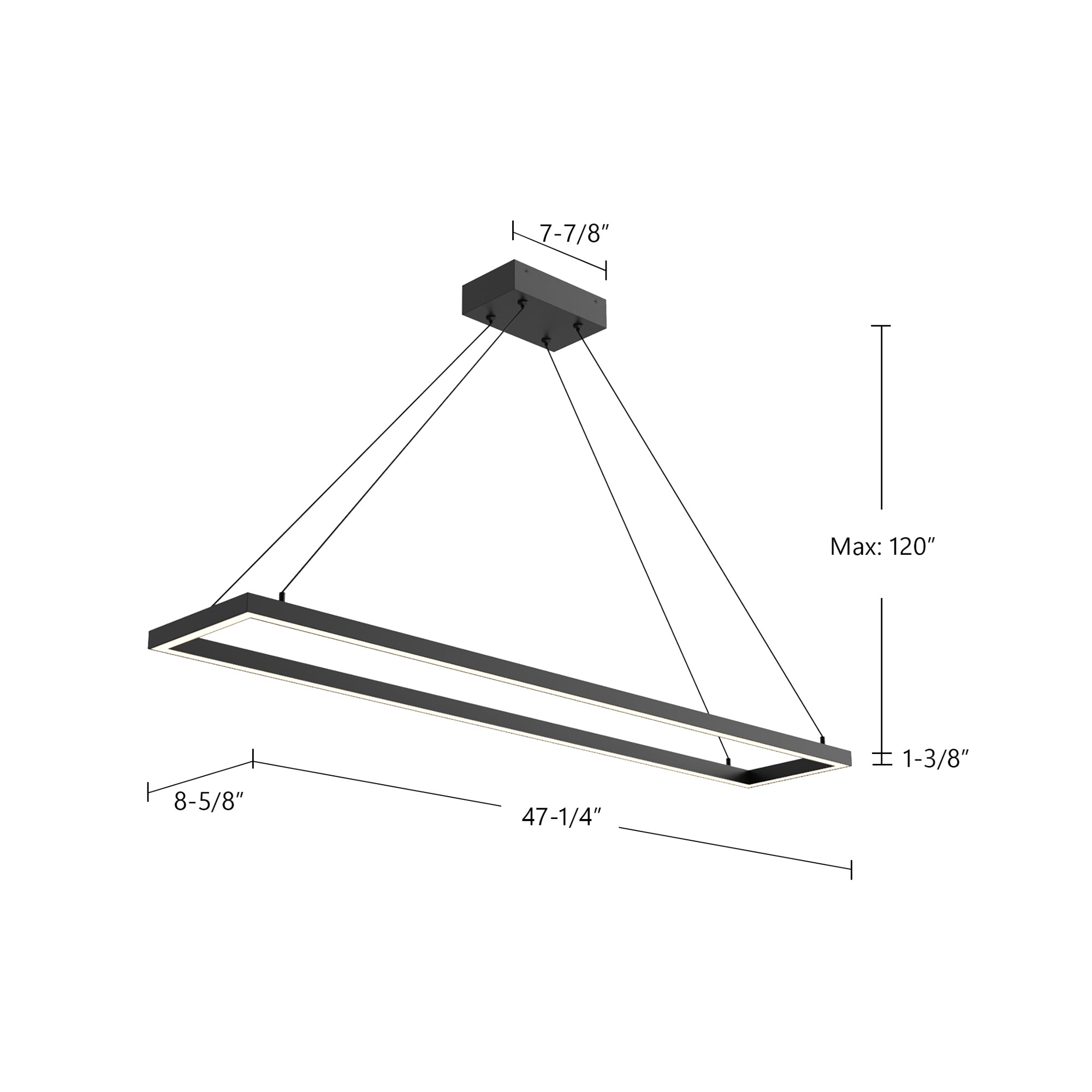 Piazza 48-in Rectangular Dimmable LED Pendant