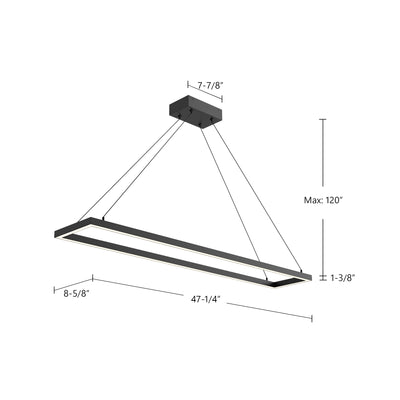 Piazza 48-in Rectangular Dimmable LED Pendant