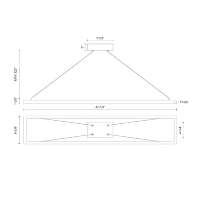 Piazza 48-in Rectangular Dimmable LED Pendant