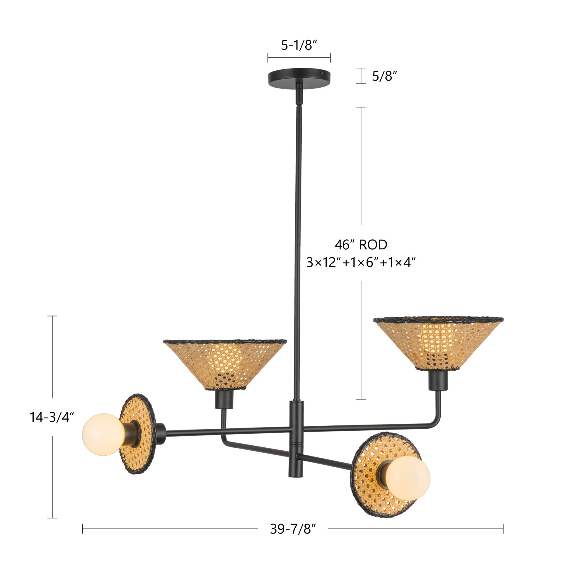 Piper 38-in Steel Chandelier