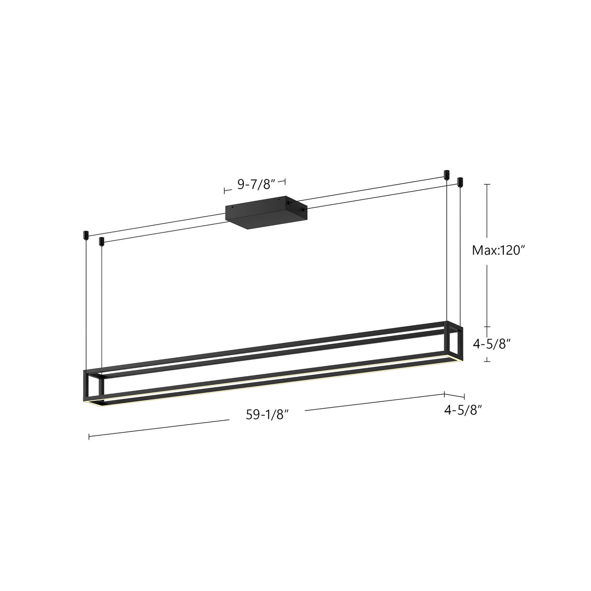 Plaza 60-in Aluminum Linear Pendant