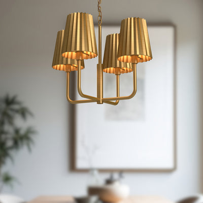 Plisse 23-in Steel Chandelier