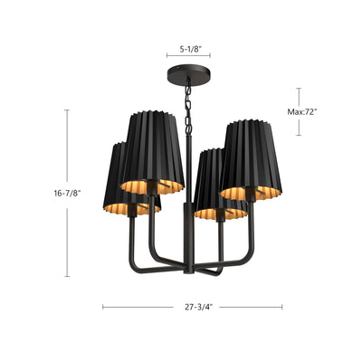 Plisse 23-in Steel Chandelier