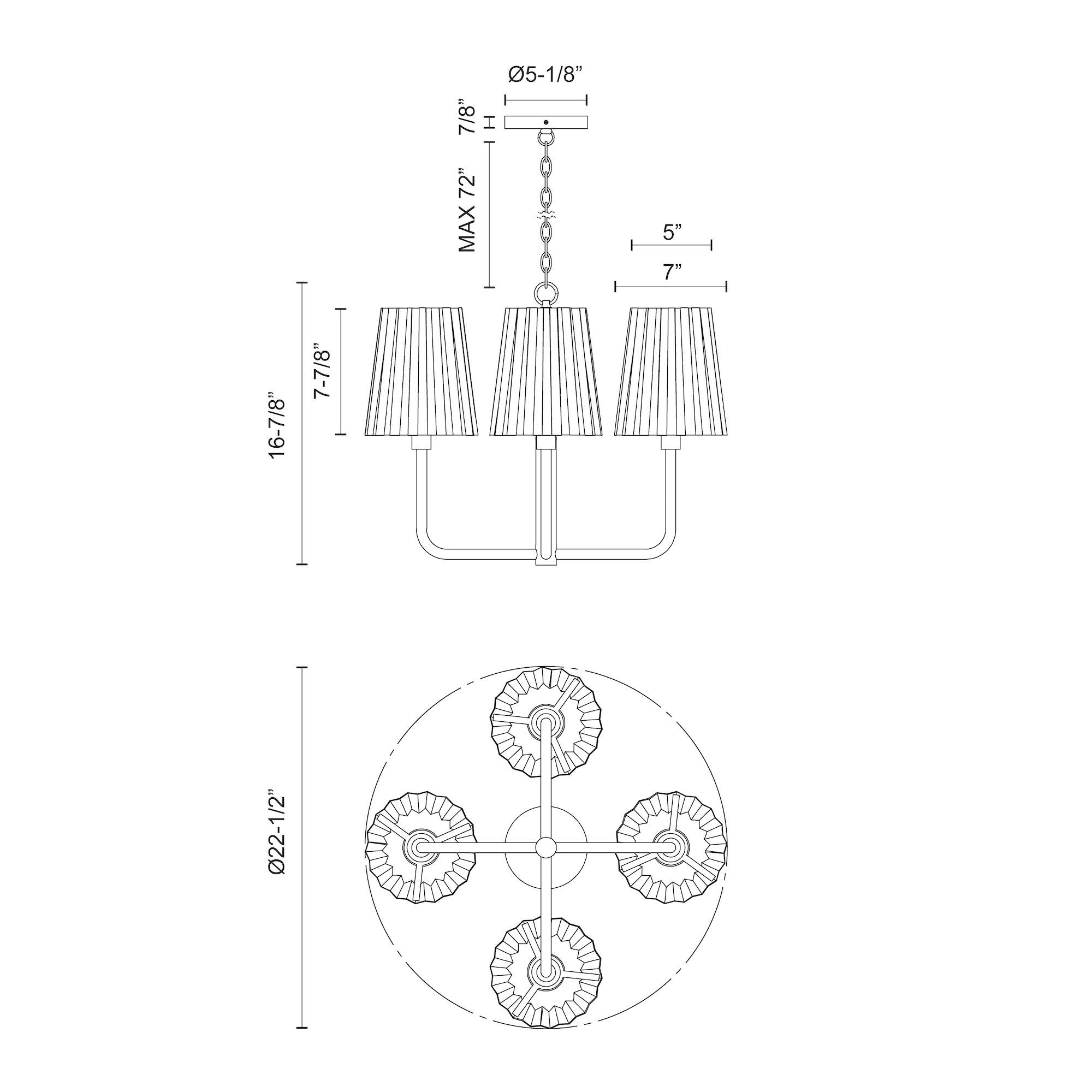 Plisse 23-in Steel Chandelier