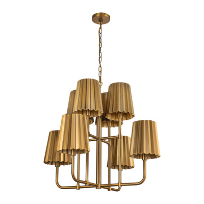 Plisse 30-in Steel Chandelier