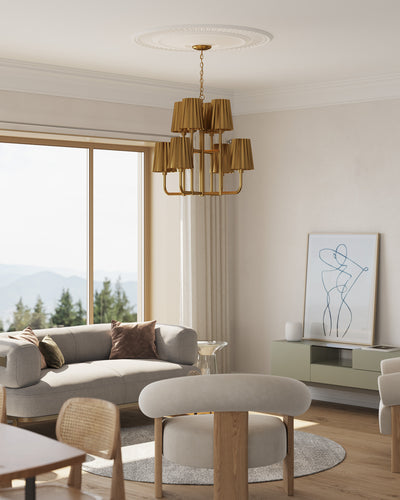 Plisse 30-in Steel Chandelier