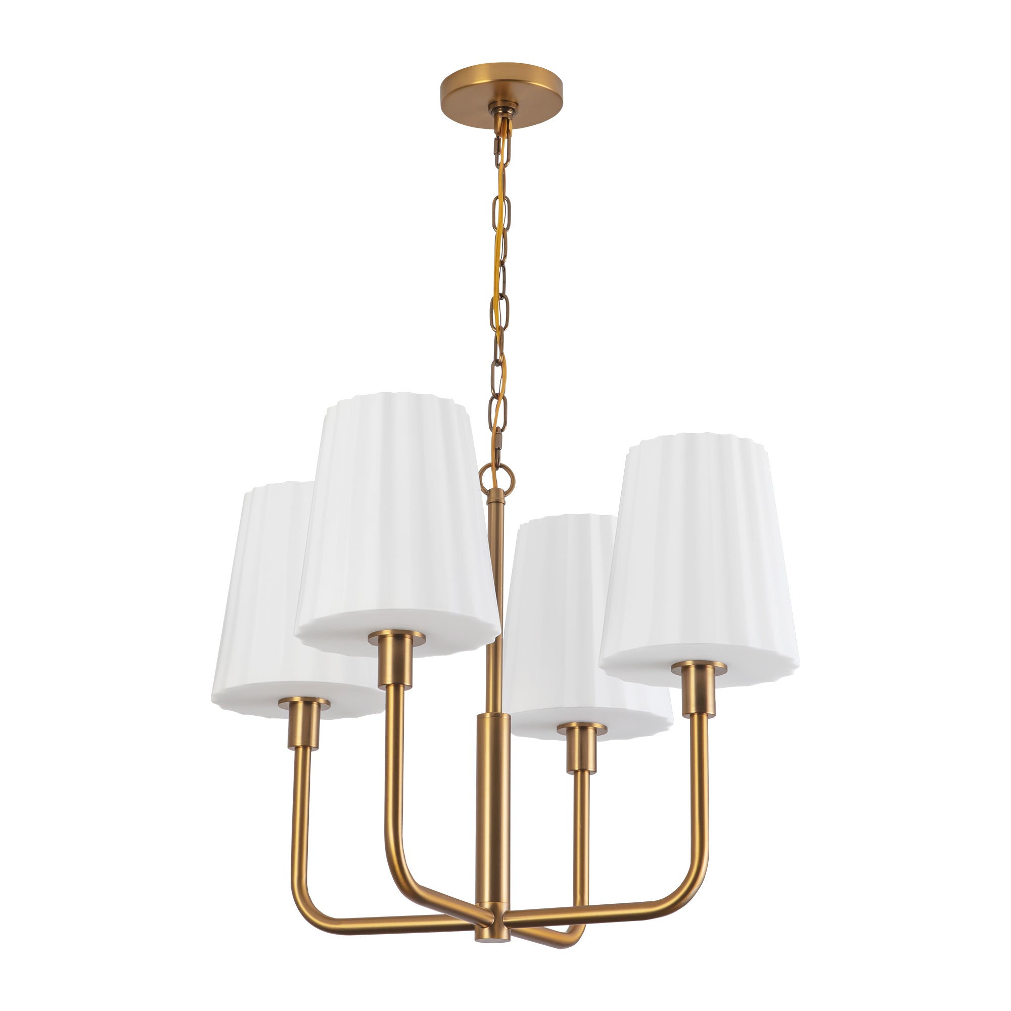 Plisse 23-in 4 Lights Steel Chandelier