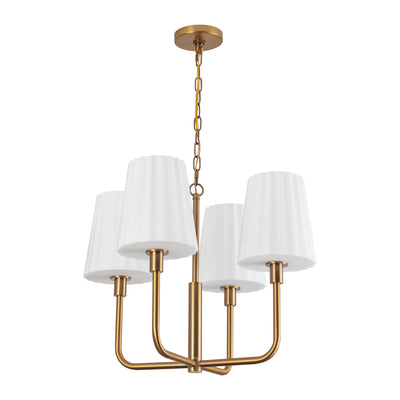 Plisse 23-in 4 Lights Steel Chandelier