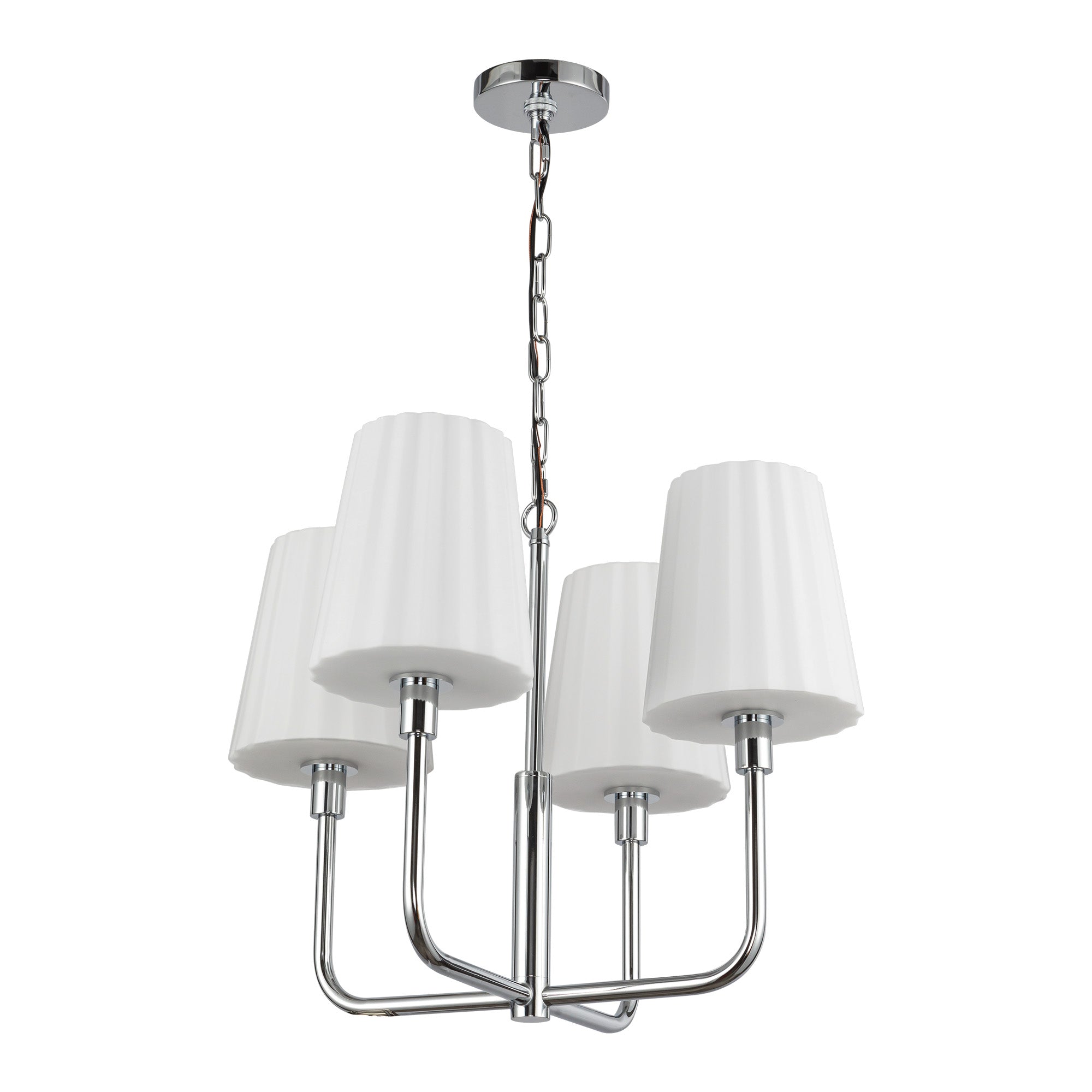Plisse 23-in 4 Lights Steel Chandelier