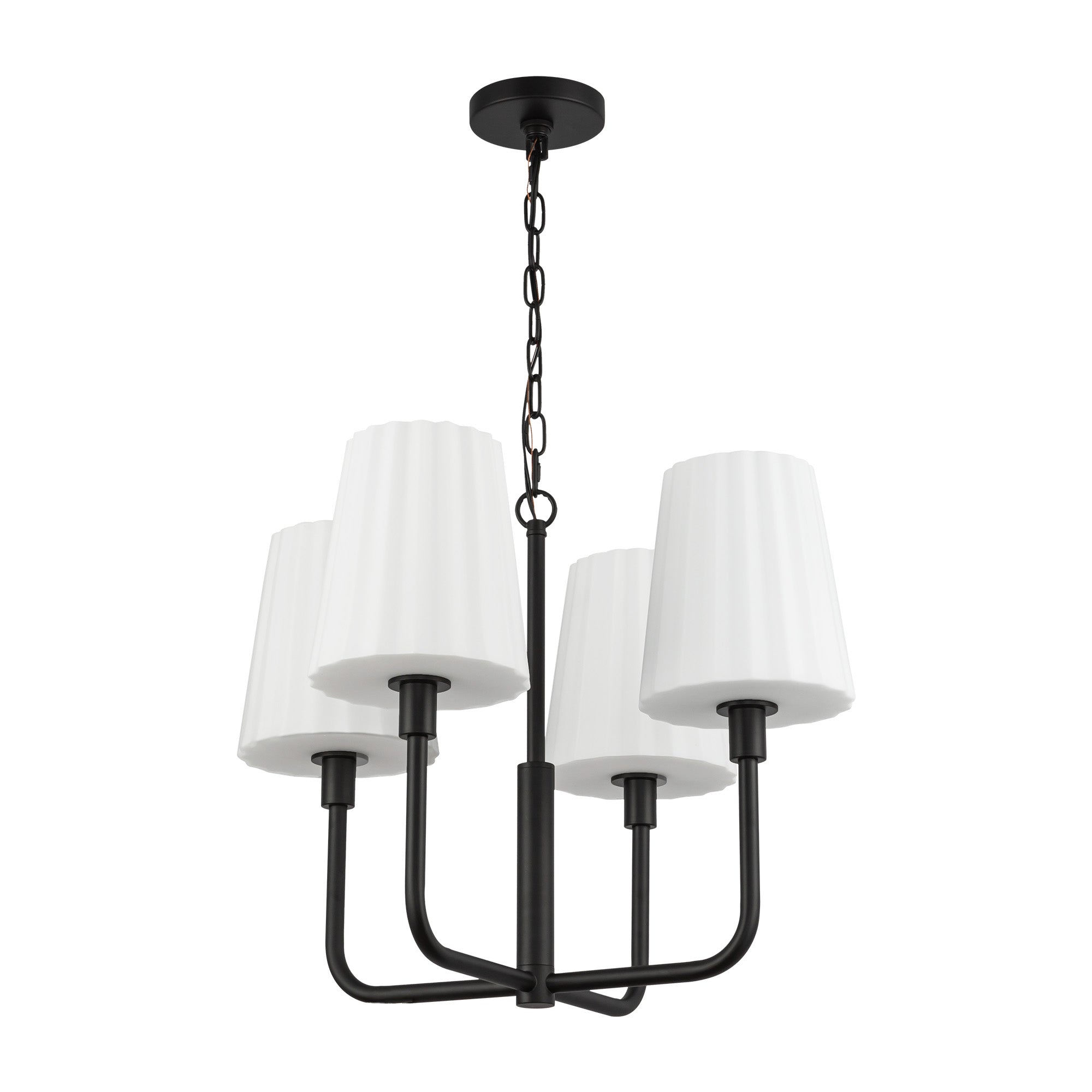 Plisse 23-in 4 Lights Steel Chandelier