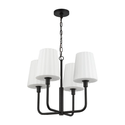 Plisse 23-in 4 Lights Steel Chandelier