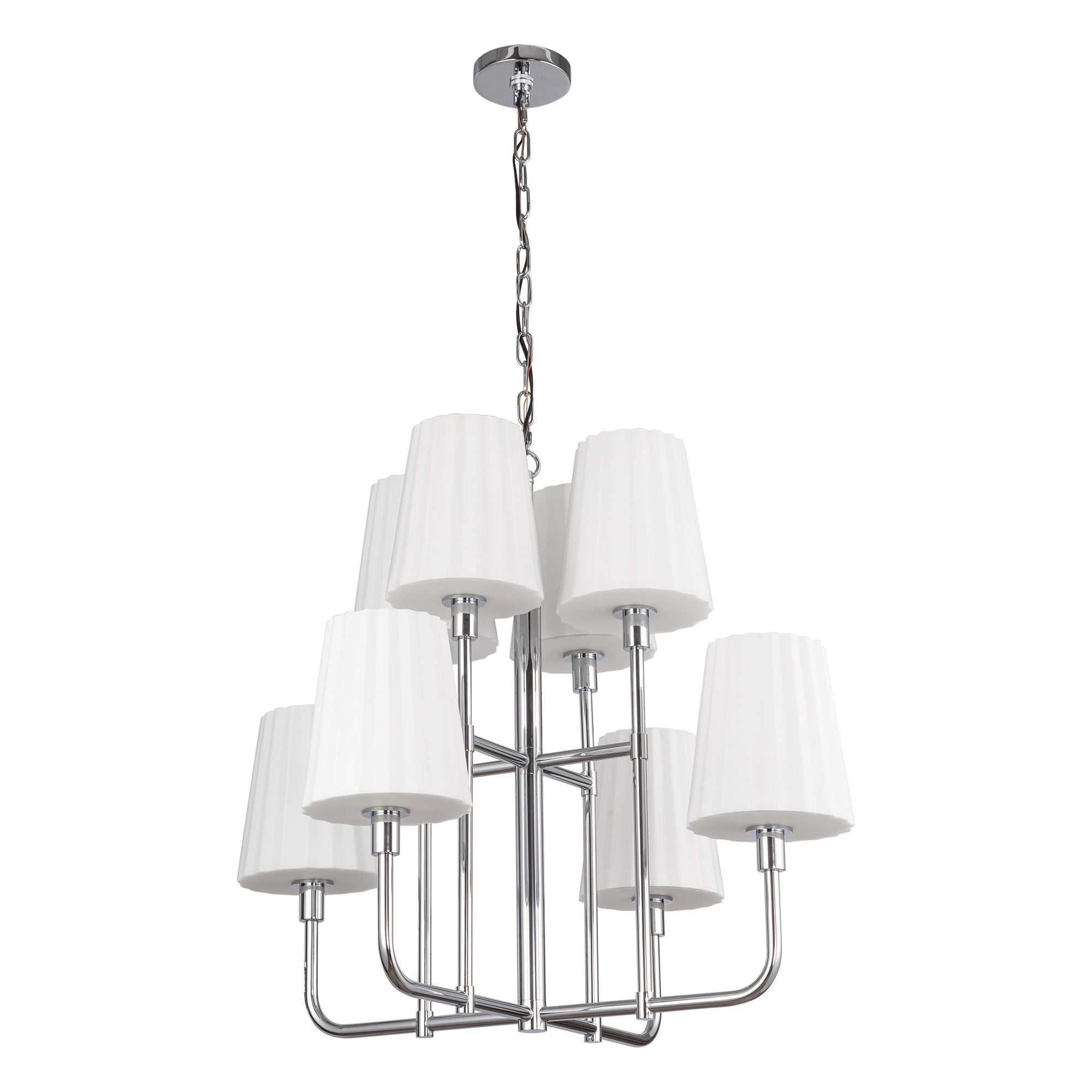 Plisse 30-in 8 lights Steel Chandelier