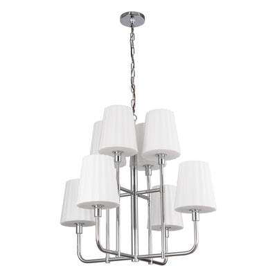 Plisse 30-in 8 lights Steel Chandelier
