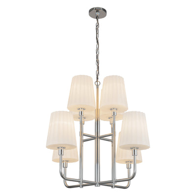 Plisse 30-in 8 lights Steel Chandelier