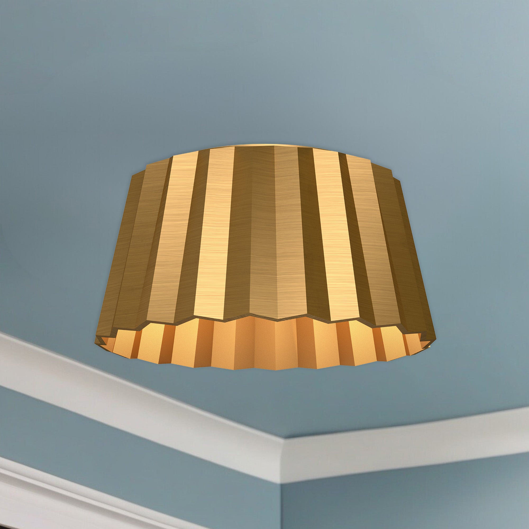 Plisse 14-in Steel Flush Mount