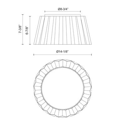 Plisse 14-in Steel Flush Mount