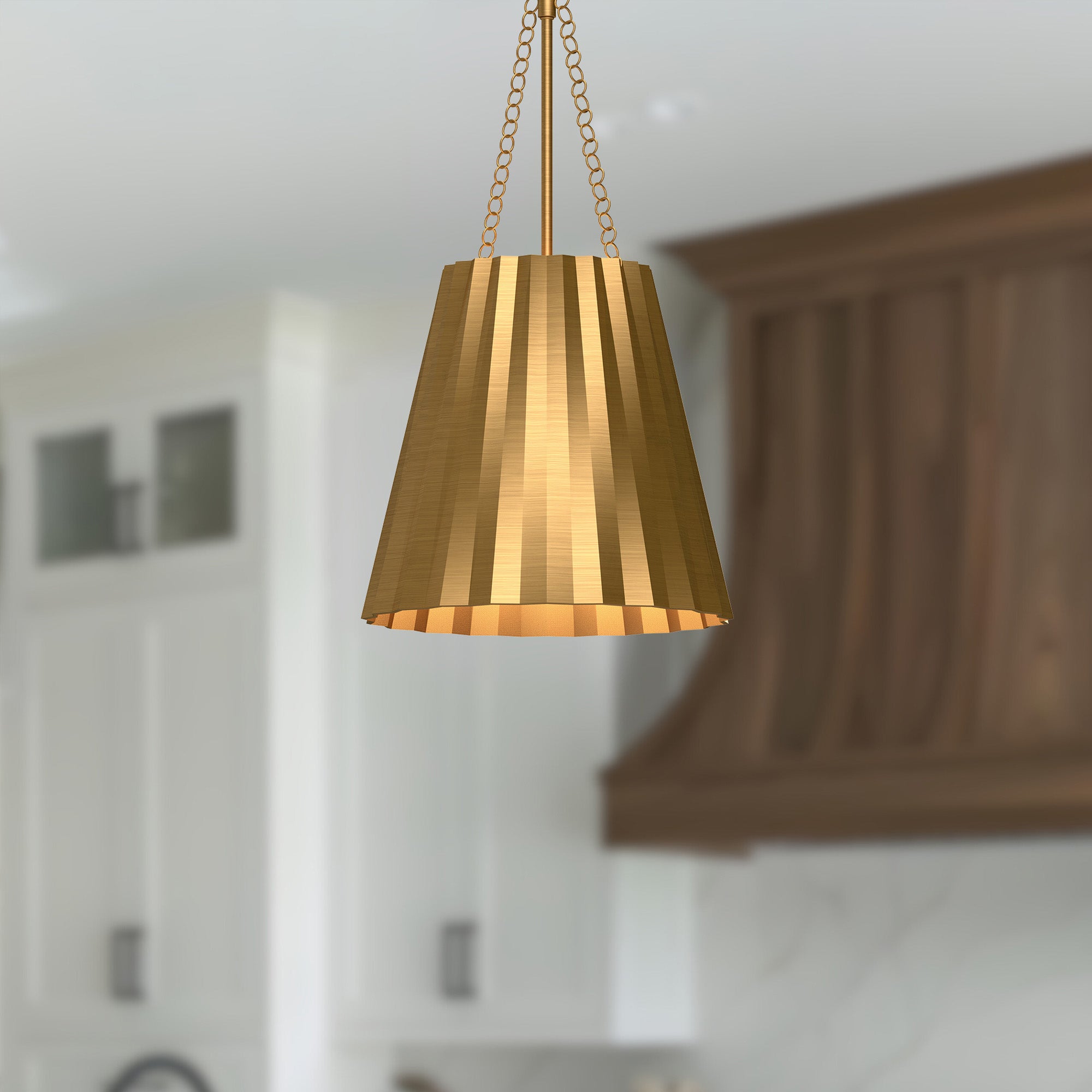 Plisse 12-in 1 Light Conical Socket Pendant