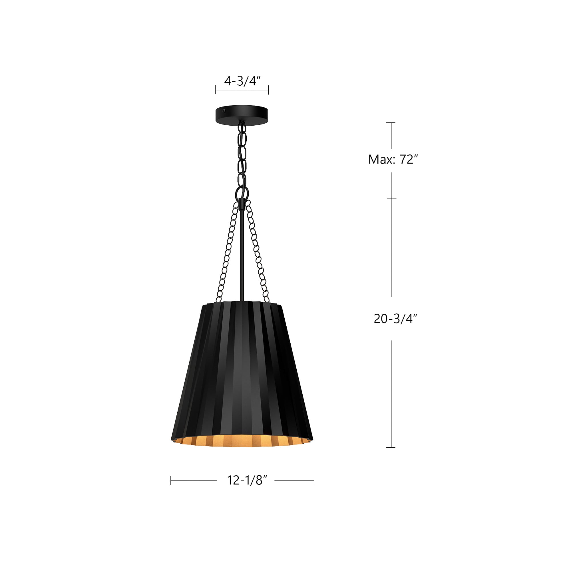 Plisse 12-in 1 Light Conical Socket Pendant