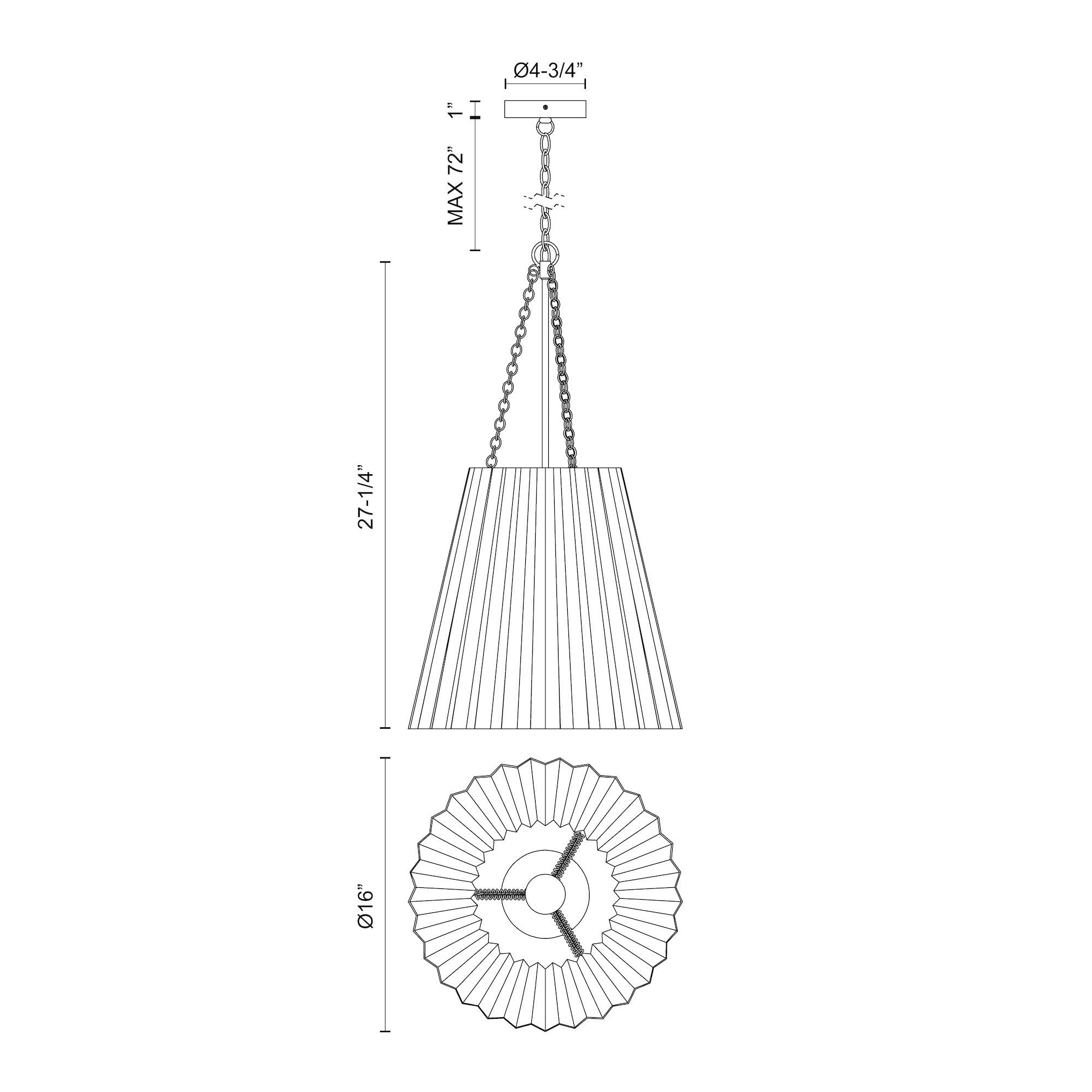 Plisse 16-in Steel Pendant