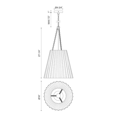 Plisse 16-in Steel Pendant