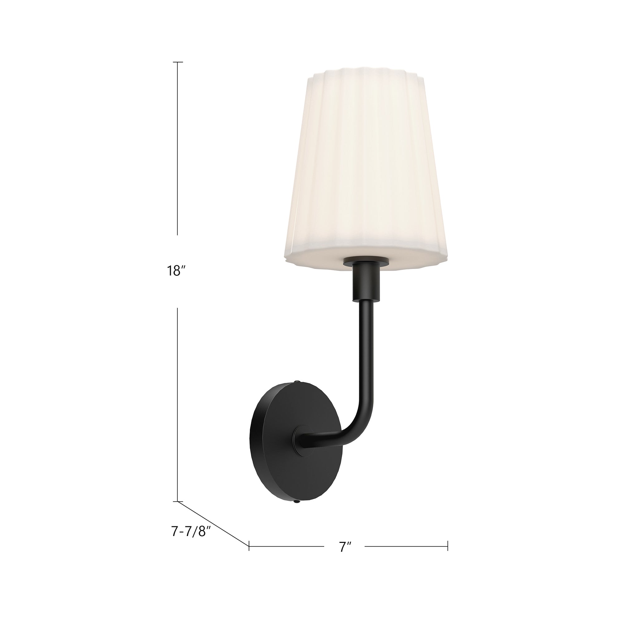 Plisse 7-in Steel Vanity Light