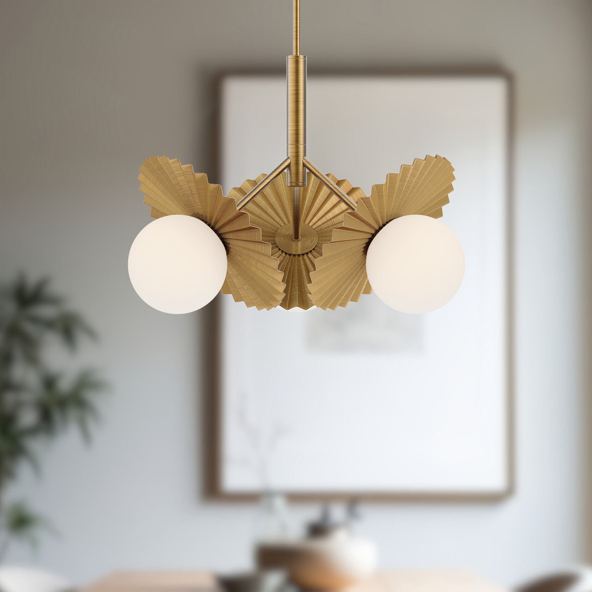 Plume 21-in Steel Chandelier