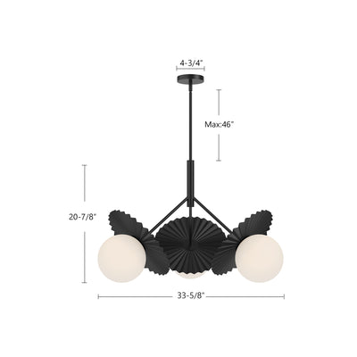 Plume 34-in Steel Chandelier