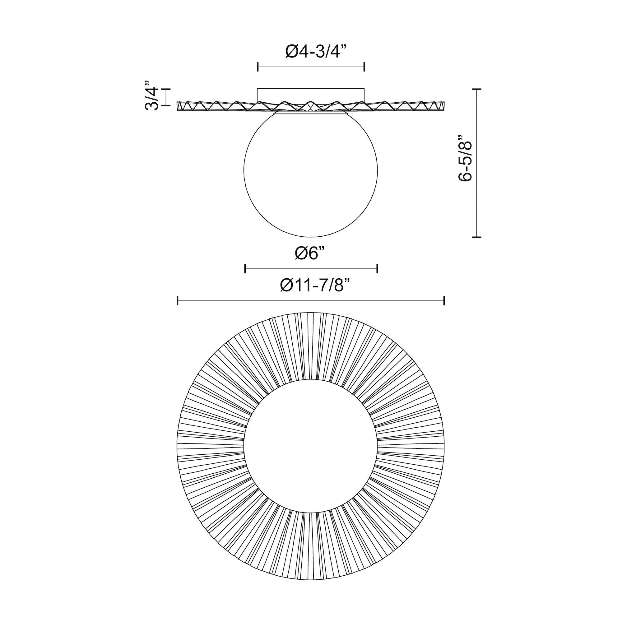 Plume 12-in Steel Flush Mount