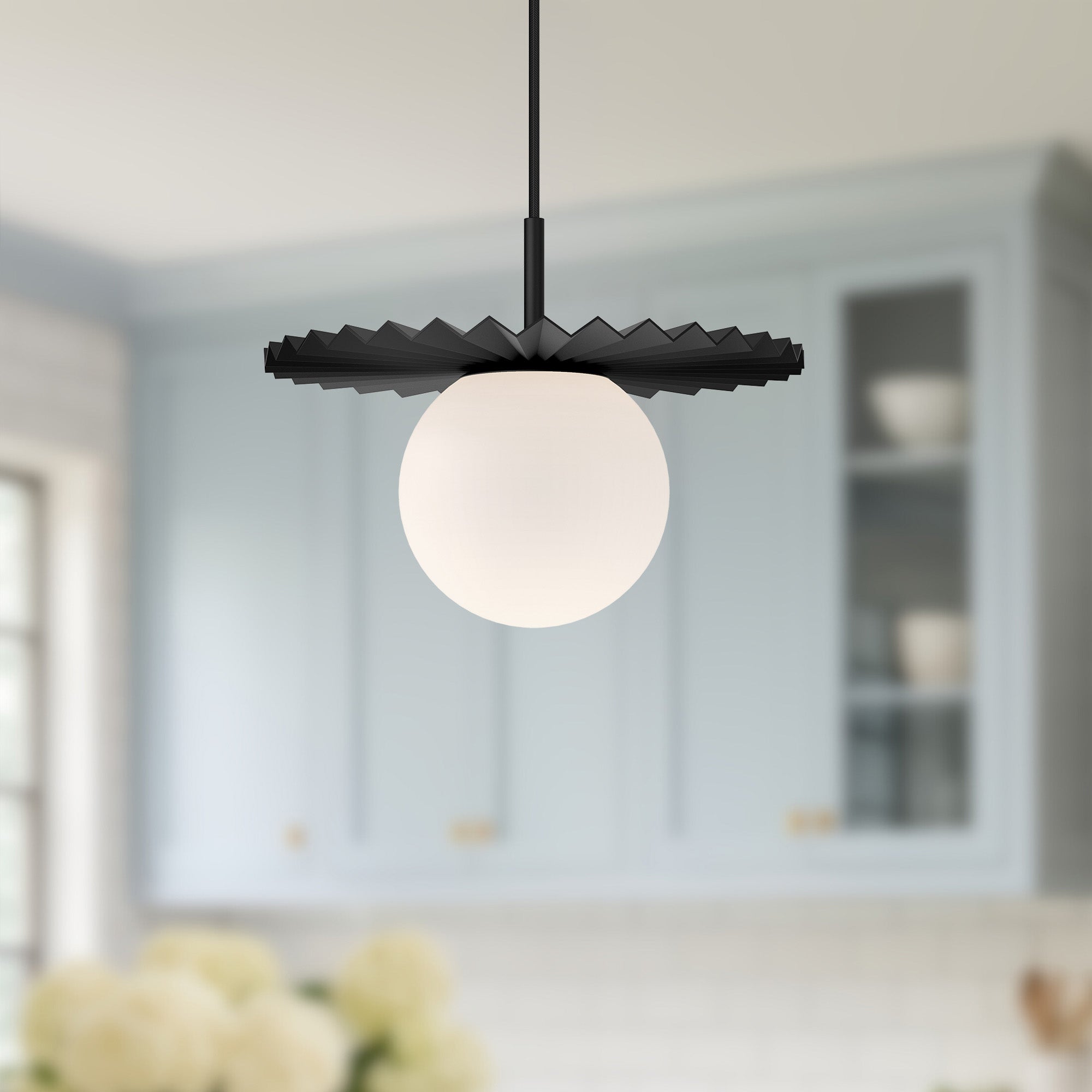 Plume 12-in Steel Pendant