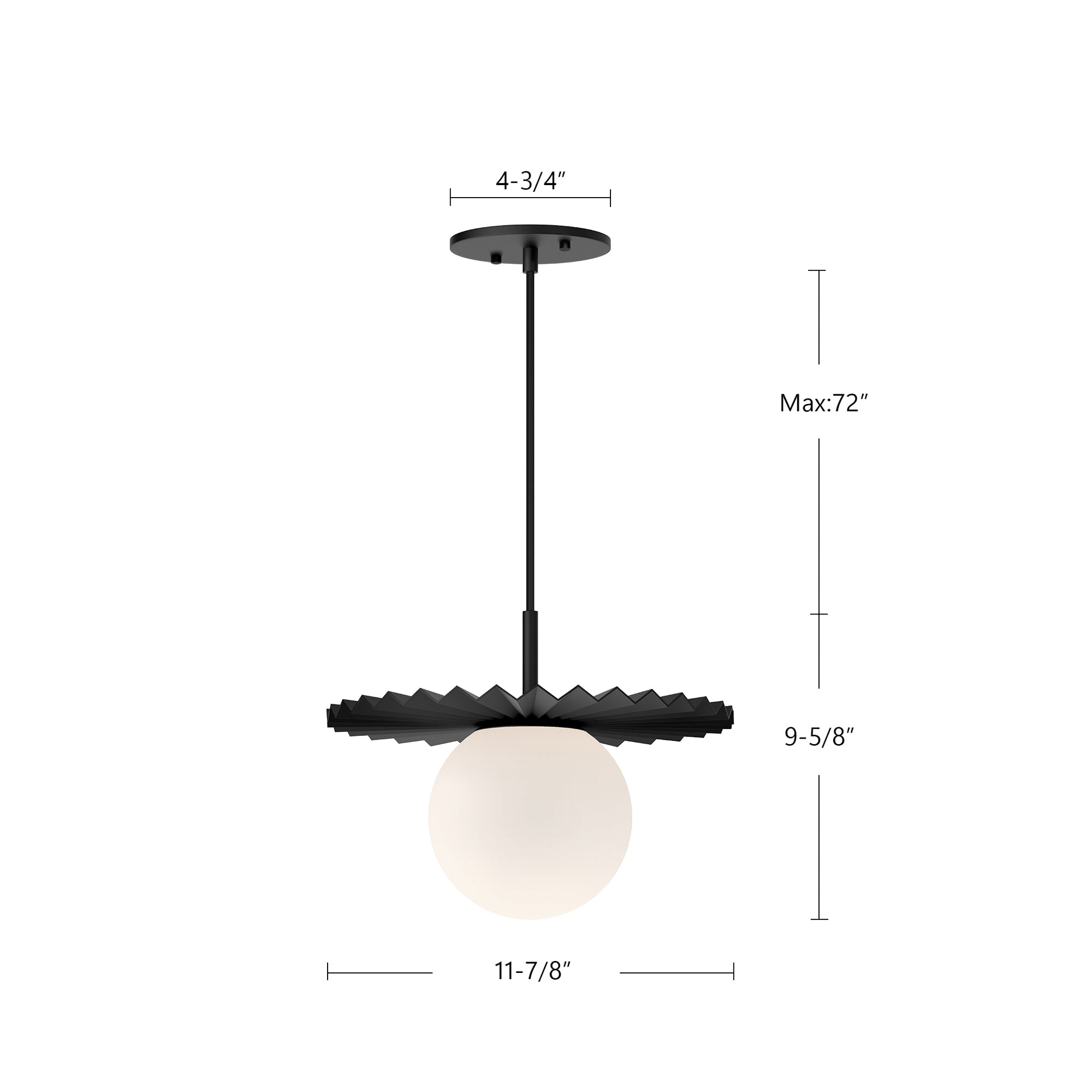 Plume 12-in Steel Pendant