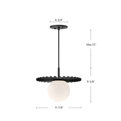 Plume 12-in Steel Pendant