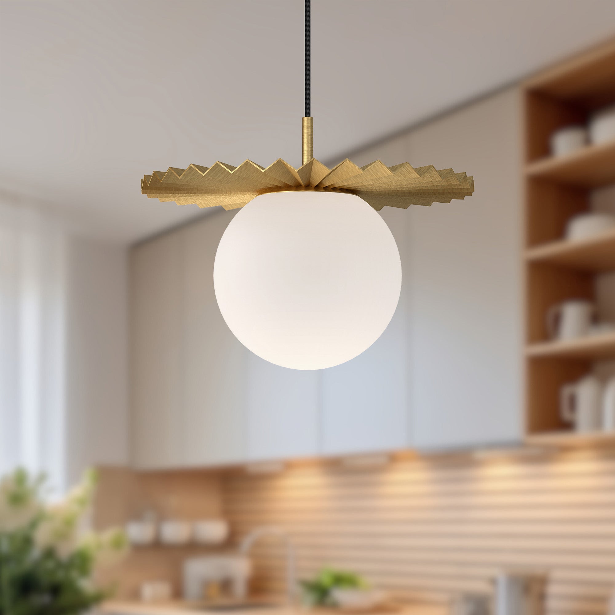 Plume 14-in Steel Pendant