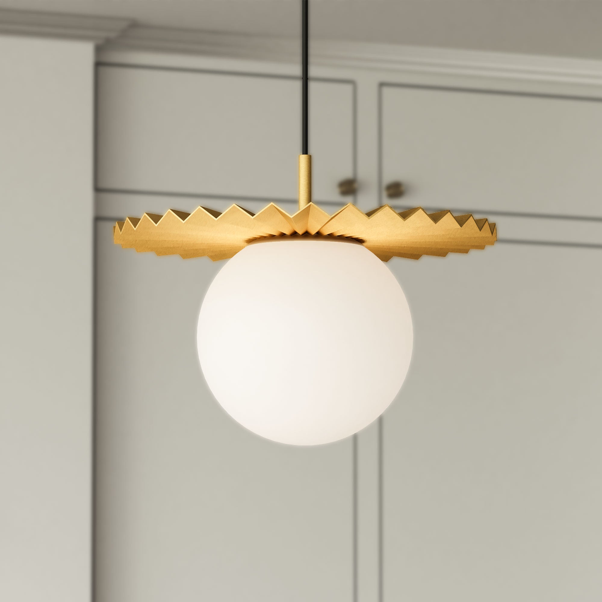 Plume 14-in Steel Pendant