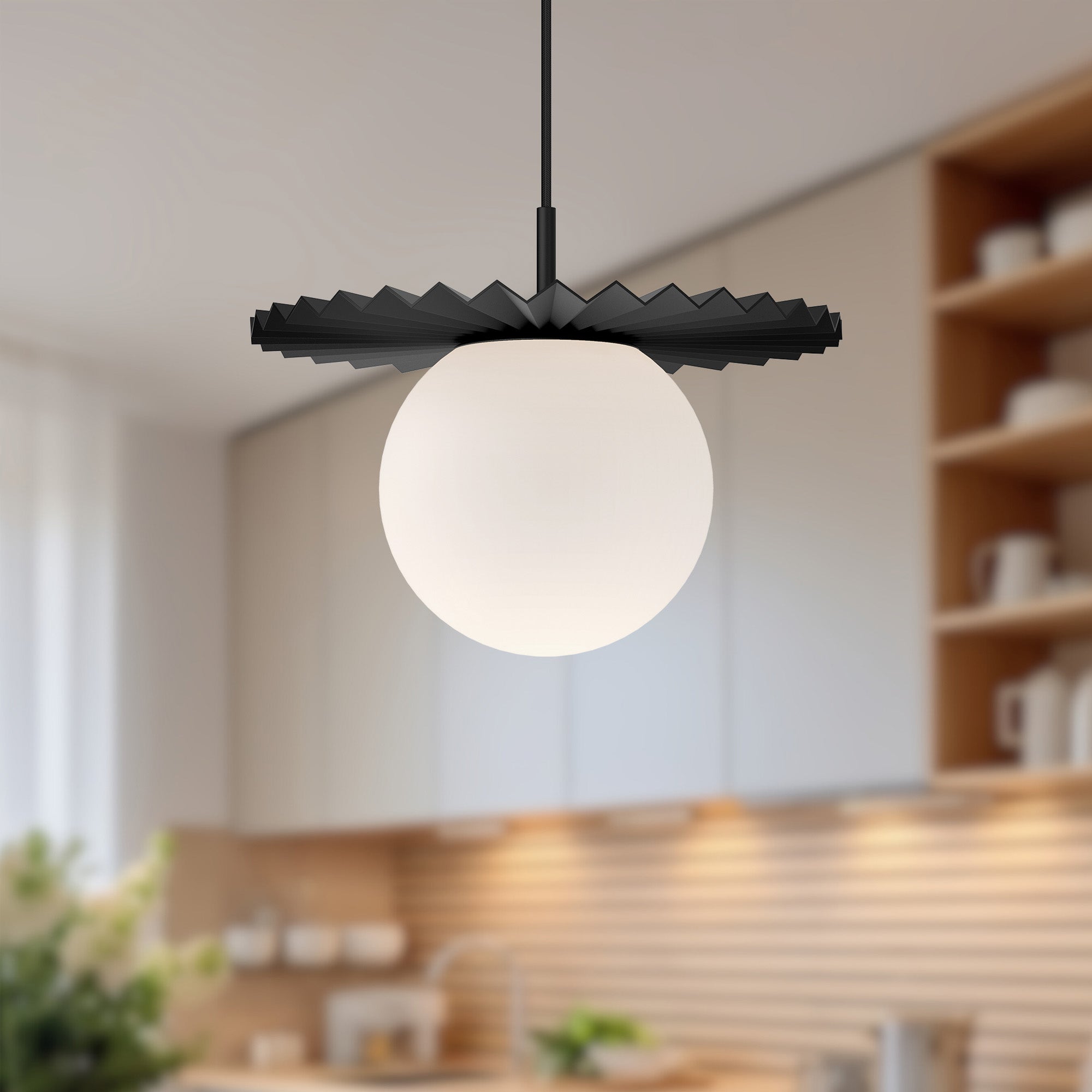 Plume 14-in Steel Pendant