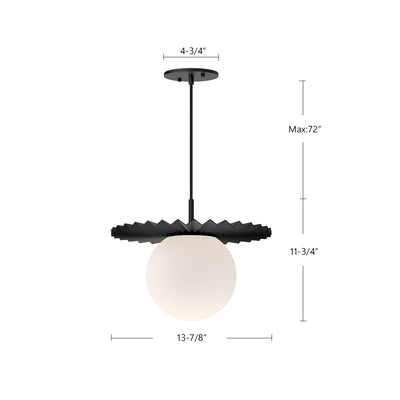 Plume 14-in Steel Pendant