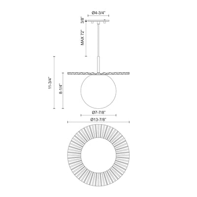 Plume 14-in Steel Pendant