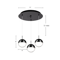 Pluto 11-in Steel Multi Pendant