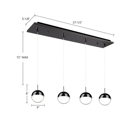 Pluto 25-in Steel Multi Pendant