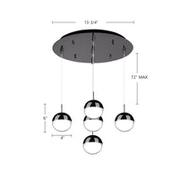 Pluto 14-in Steel Multi Pendant