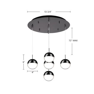 Pluto 14-in Steel Multi Pendant