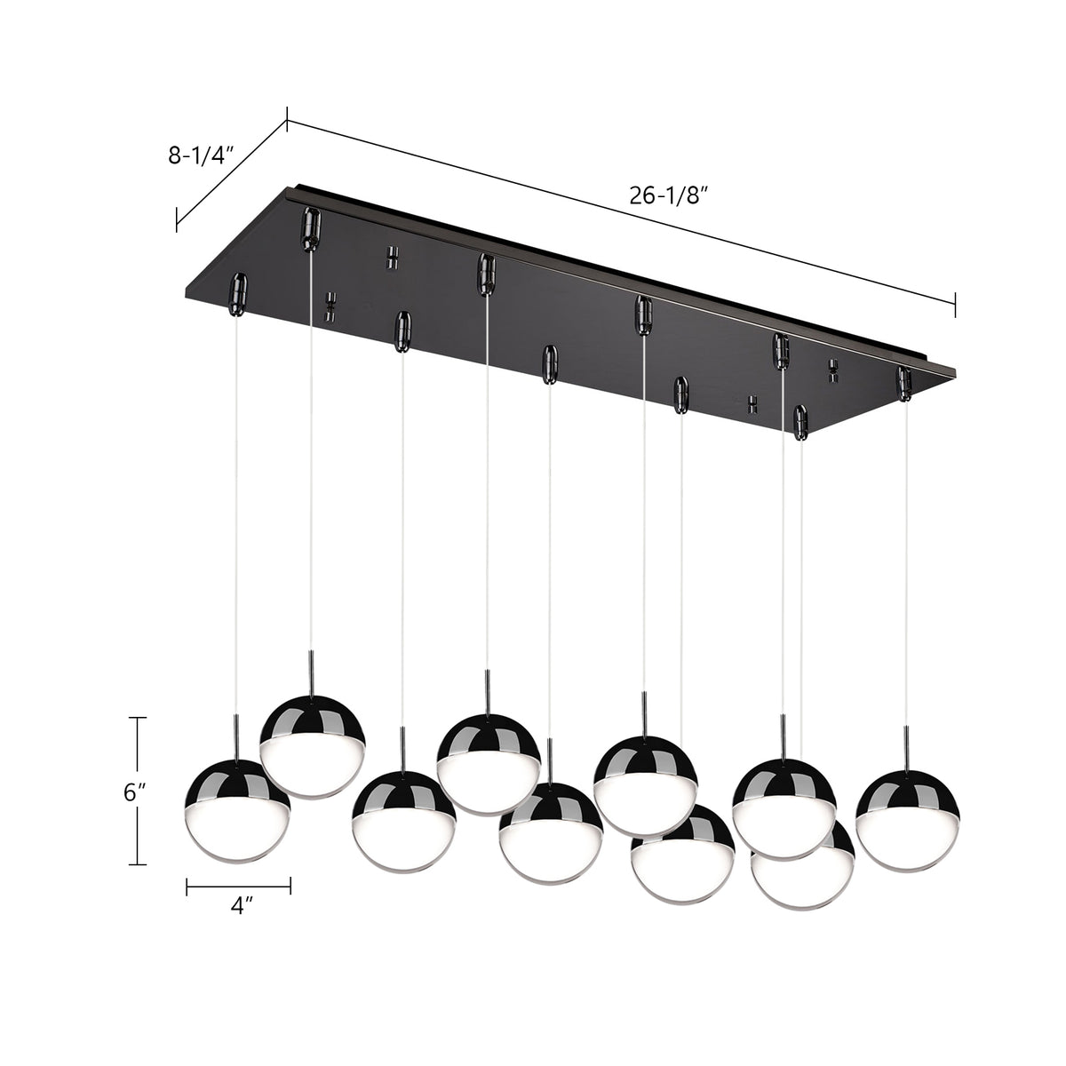 Pluto 27-in Steel Multi Pendant