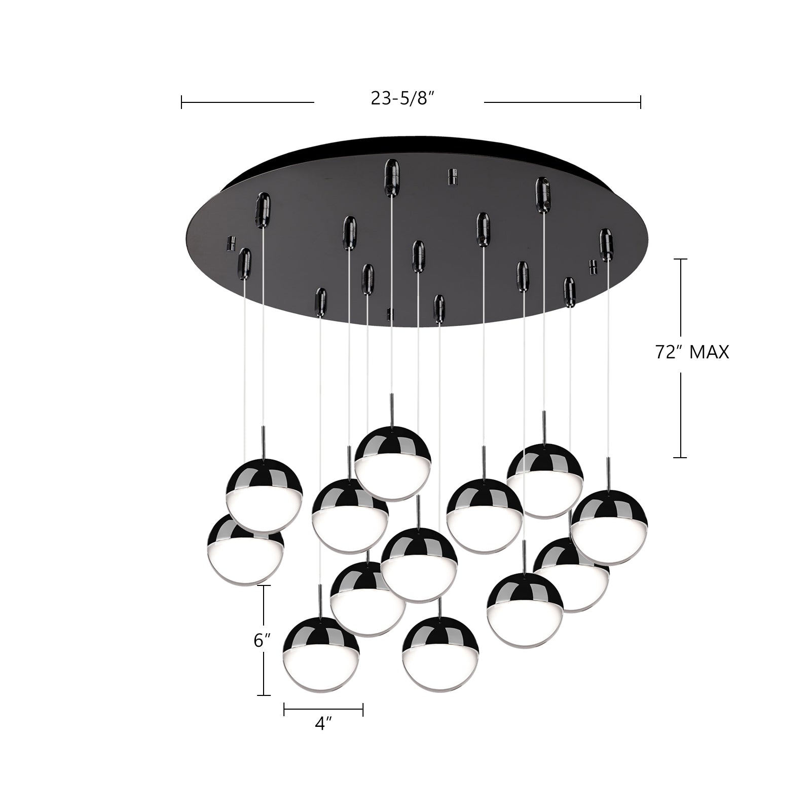 Pluto 24-in Steel Multi Pendant